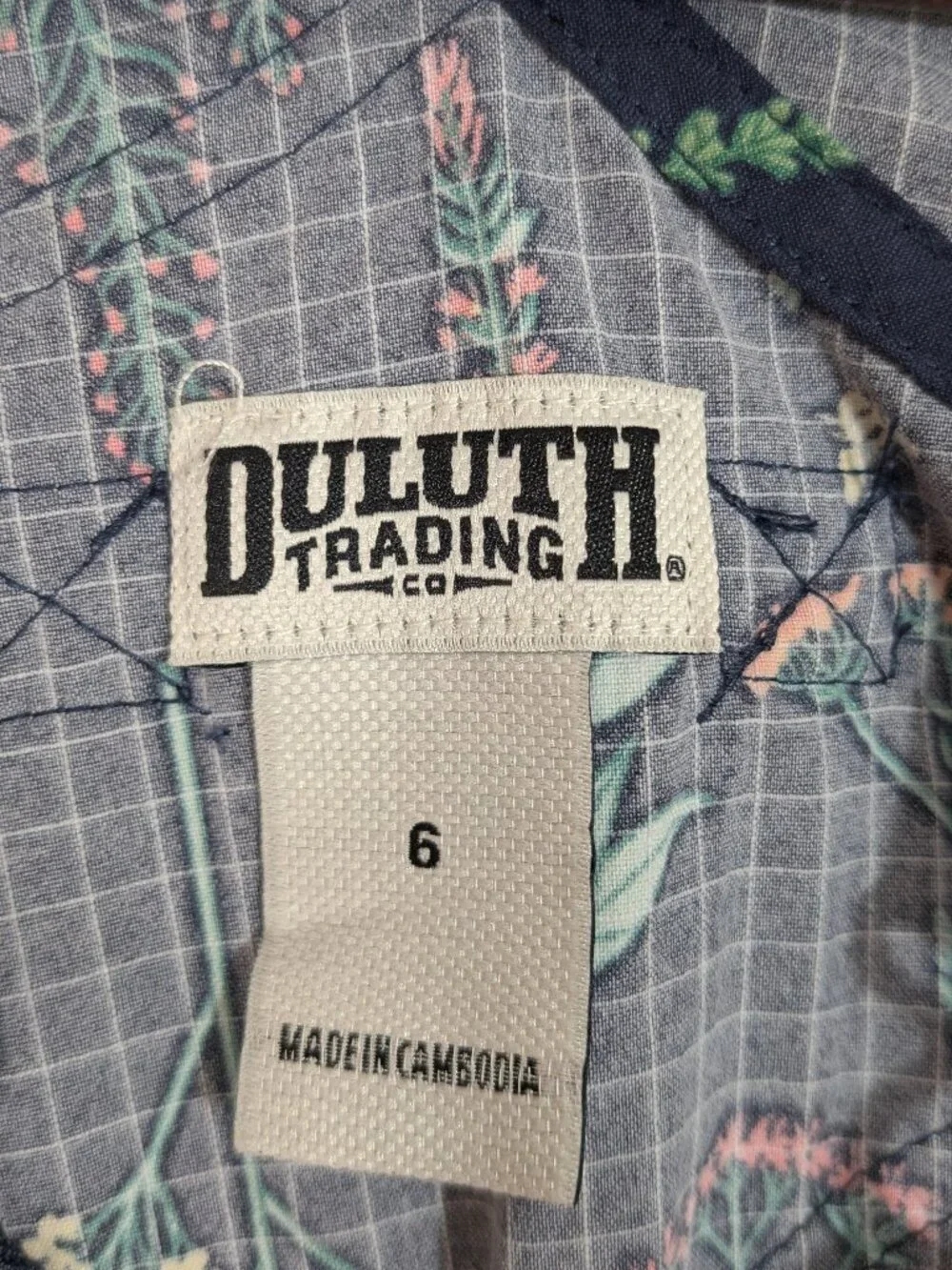 Duluth Trading Heirloom Gardening Bibs Floral Girls Size 6 Overalls Adjustable